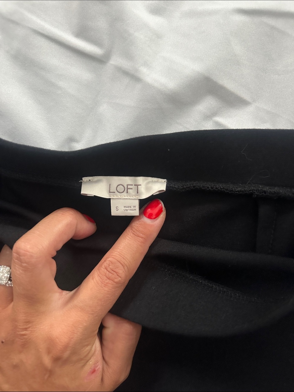 LOFT Black A-Line Skirt with Flared Hem - Picture 2 of 3